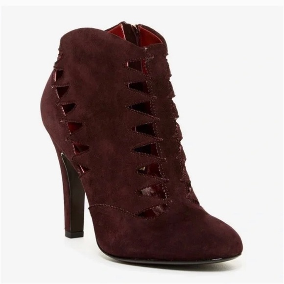 ‼️SALE‼️✨AERIN Zip-Up Suede Booties Eggplant Wmn Sz 7 - Picture 1 of 12